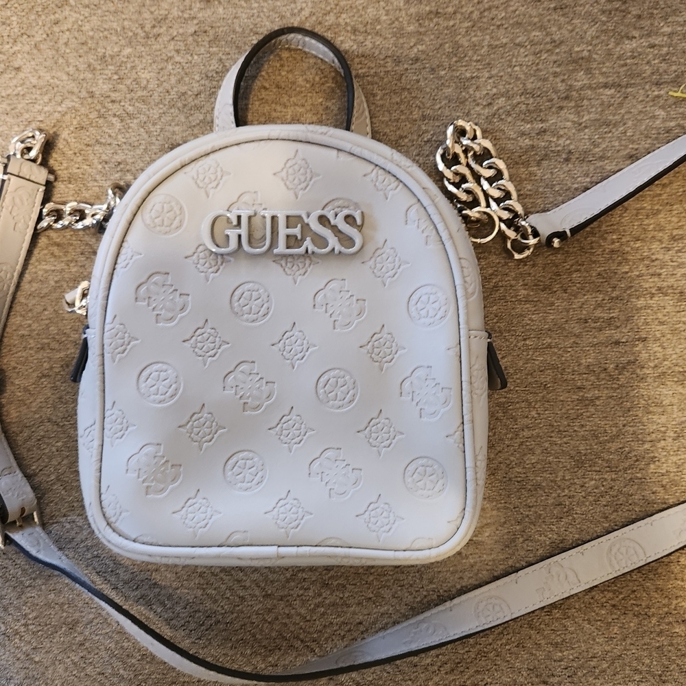 GUESS Embossed Tan Crossbody Bag